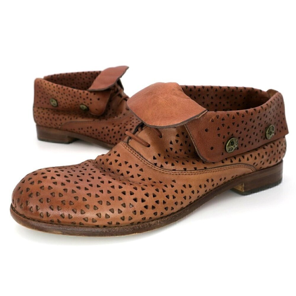 Patricia Nash Sabrina Ankle Booties Laser Cut Perforated Leather Women's 9.5